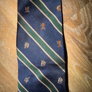 Classic Striped Tie in Navy and Green